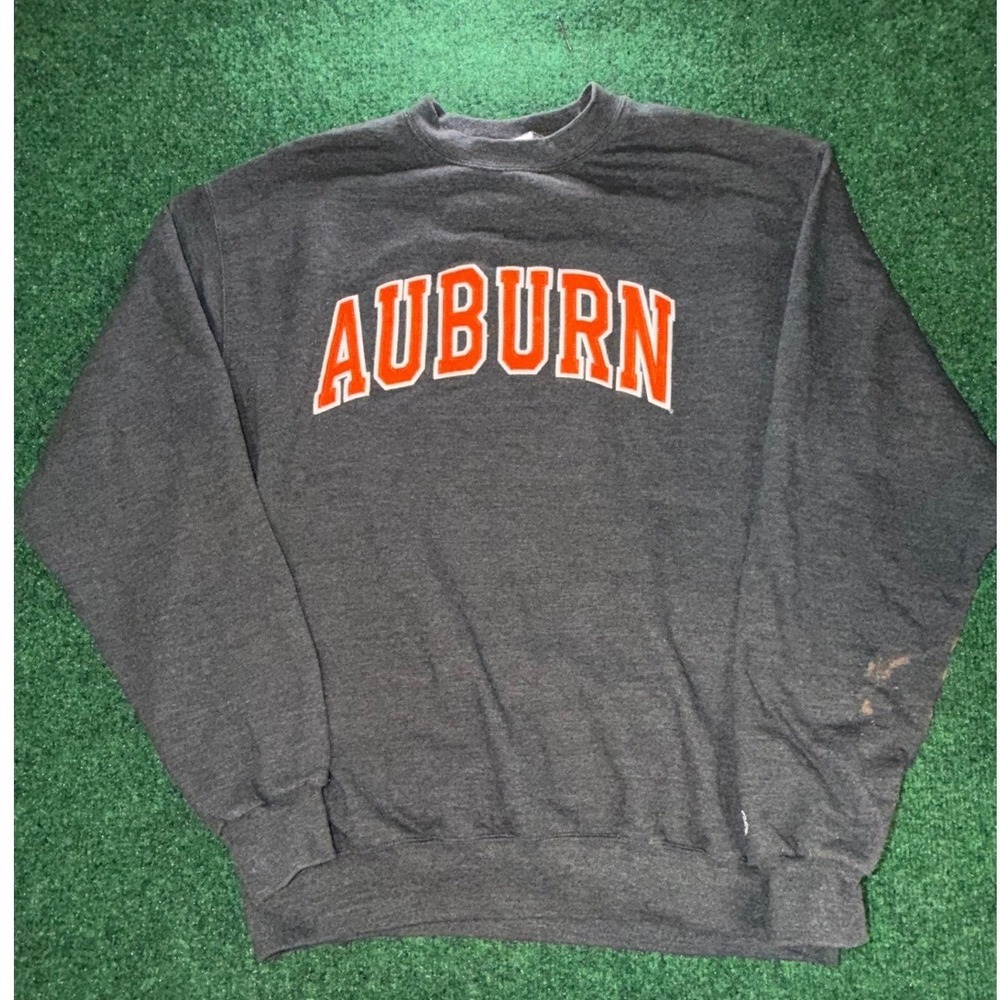 Champion Auburn University Sweatshirt Mens Large Gray Eco Authentic Crewneck